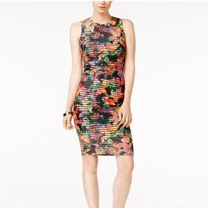 GUESS Bodycon Banded Midi Floral Sleeveless Dress Size 6